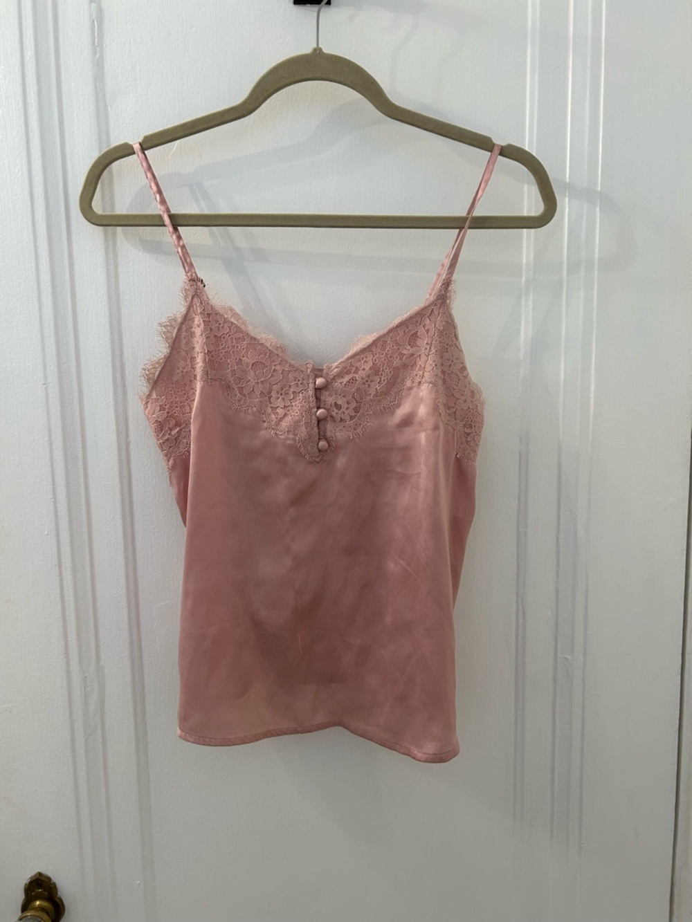 Abercrombie & Fitch Dusty Rose Satin Lace Cami